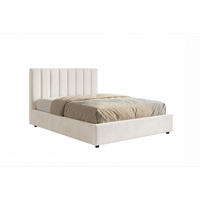 POLSTERBETT CATTURA Cremeweiß Velvet - Creme/Weiß, Textil (140/200cm) - KAWOLA