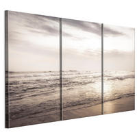 LEINWANDBILD Strand 3-tlg. 90x60 cm - Multicolor, Holz (90/60cm) - LUMASOUL