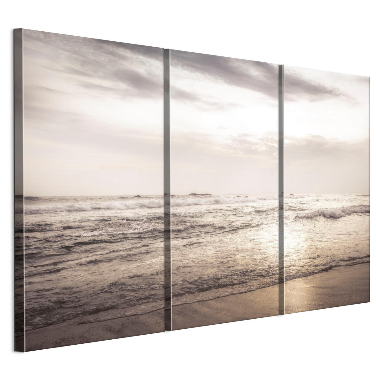 LEINWANDBILD Strand 3-tlg. 90x60 cm - Multicolor, Holz (90/60cm) - LUMASOUL