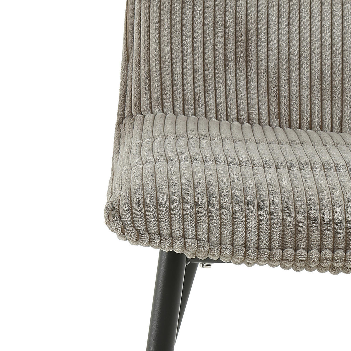 POLSTERSTUHL - 4er-Set - Cord / Eisen - Schwarz/Cappuccino, Textil/Metall (47/91/60cm) - home24