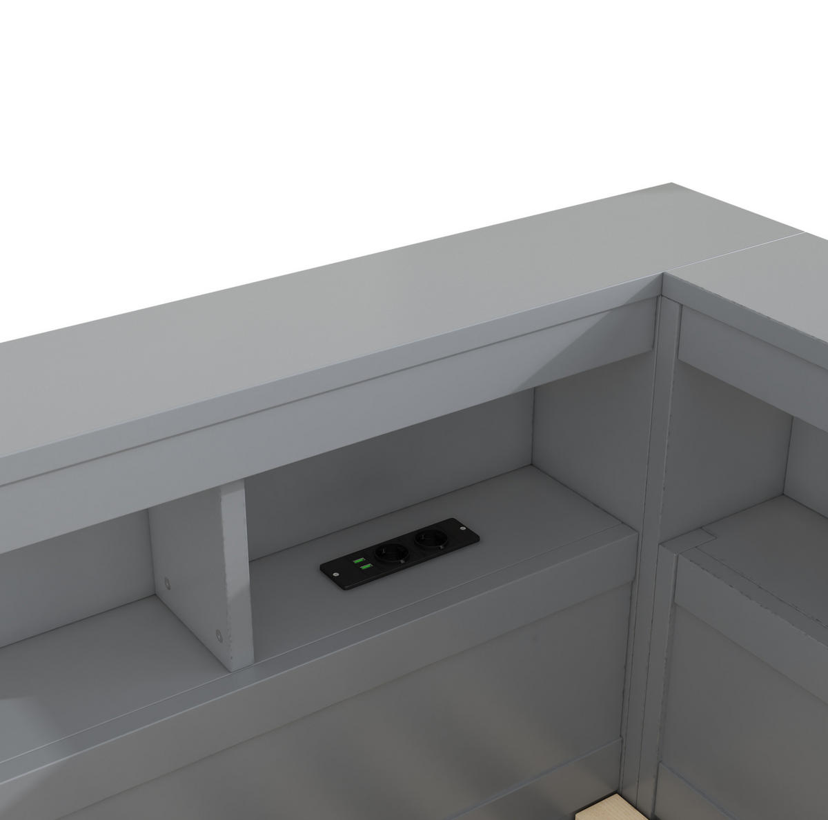 POLSTERBETT 90/200 cm Grau aus Spanplatte und MDF mit Stauraum, USB und Steckdose - Grau, Holzwerkstoff (90/200cm) - OKMYHOME