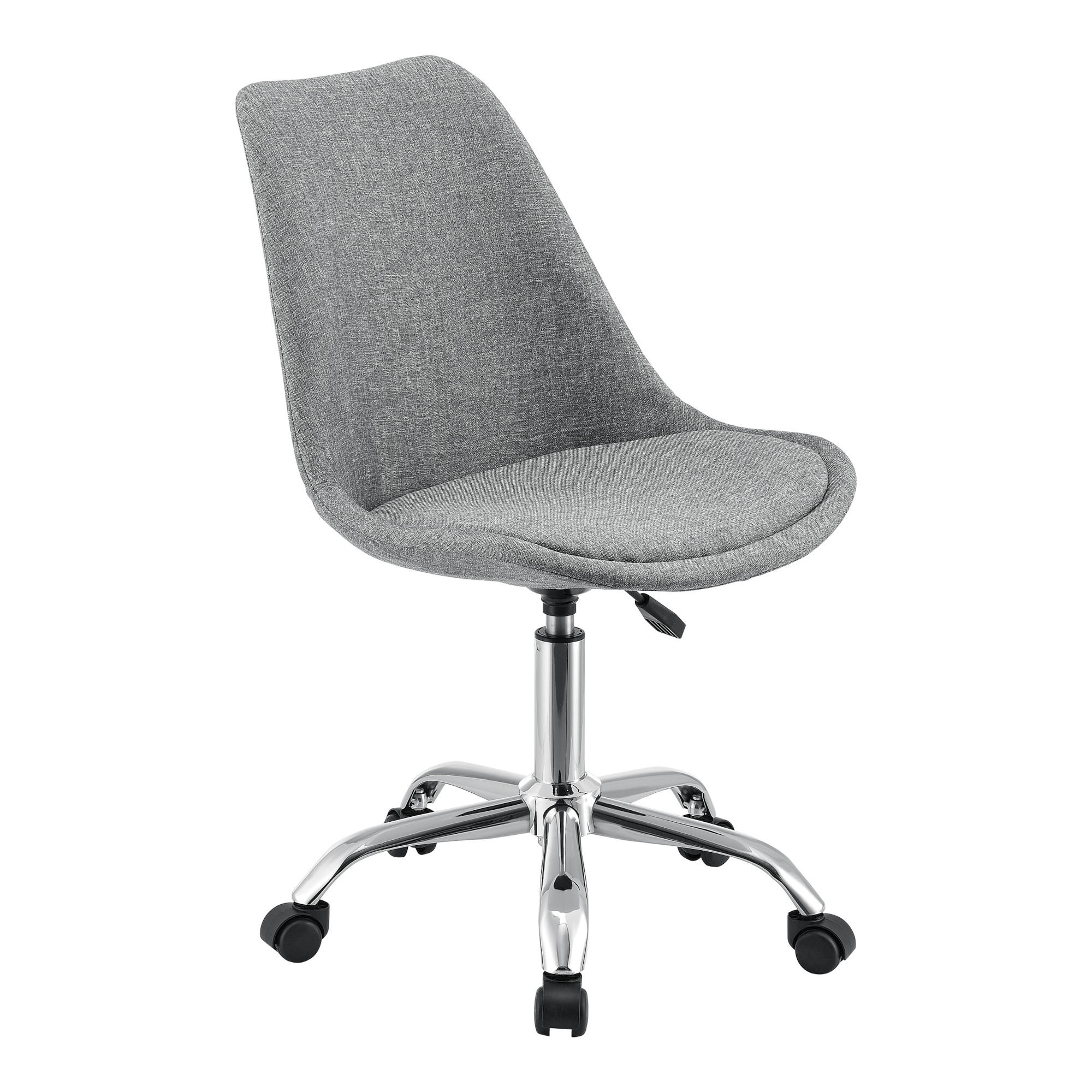 DREHSTUHL Atherton - Chromfarben/Dunkelgrau, Kunststoff/Textil (48/93/55cm) - [en.casa]