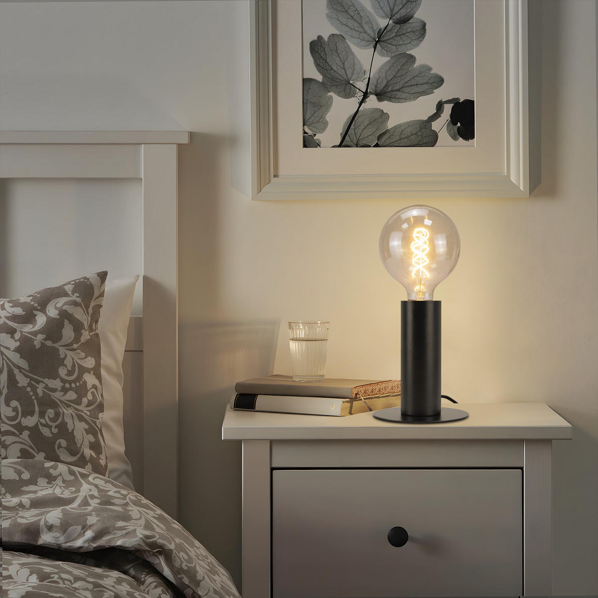 TISCHLEUCHTE Naughton - Schwarz, Metall (13/13/15cm) - Nettlife