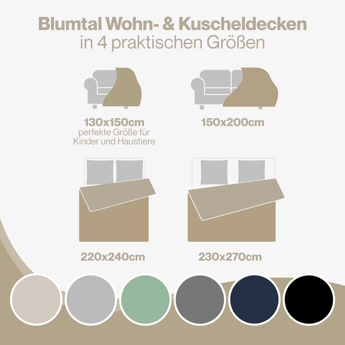 KUSCHELDECKE 130/150 cm, Grau & Dunkelgrau - Dunkelgrau/Grau, Textil (130/150cm) - Blumtal