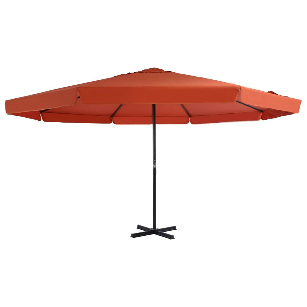SONNENSCHIRM Aluminium-Mast 500 Cm Terrakotta-Rot - Braun, Textil (500/500cm) - vidaXL