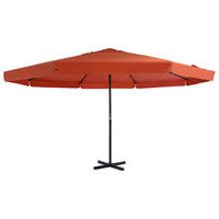 SONNENSCHIRM Aluminium-Mast 500 Cm Terrakotta-Rot - Braun, Textil (500/500cm) - vidaXL