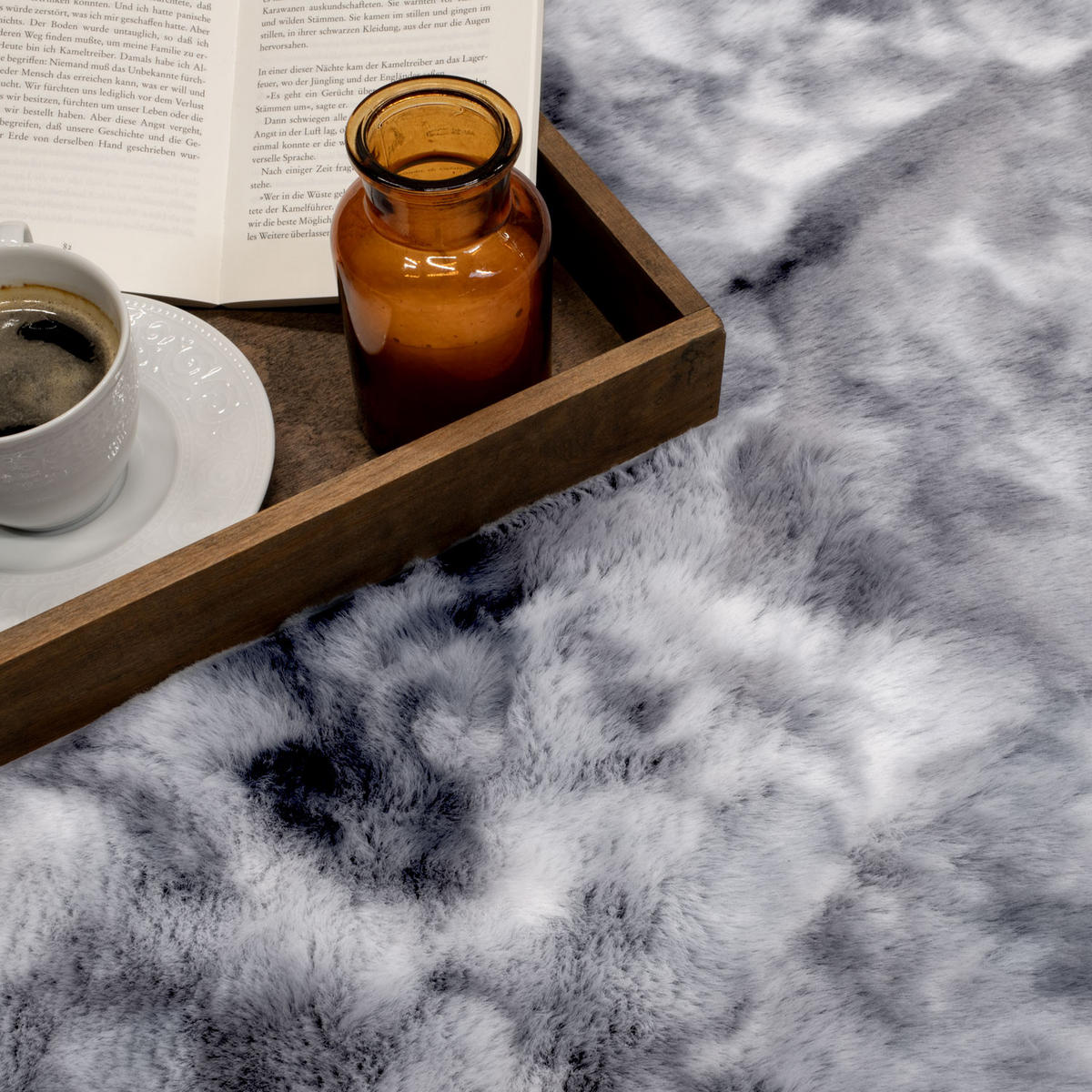 HOCHFLOR-TEPPICH Toledo 500 Anthrazit 200x290 cm - Schwarz, Textil (200/290cm) - carpet city