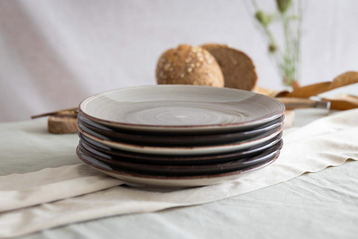 ESSTELLER Speiseteller Delice Grau ø 26,5 cm - 6 Stück - Braun, Keramik (26.5cm) - Cookinglife