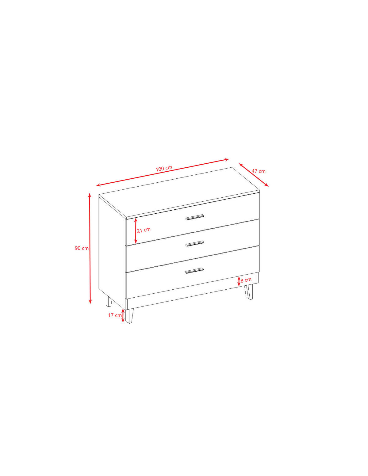 KOMMODE KUBI Weiß 100/90/47 - Weiß, Holzwerkstoff (100/90/47cm) - RAUMHIRSCH FURNITURE