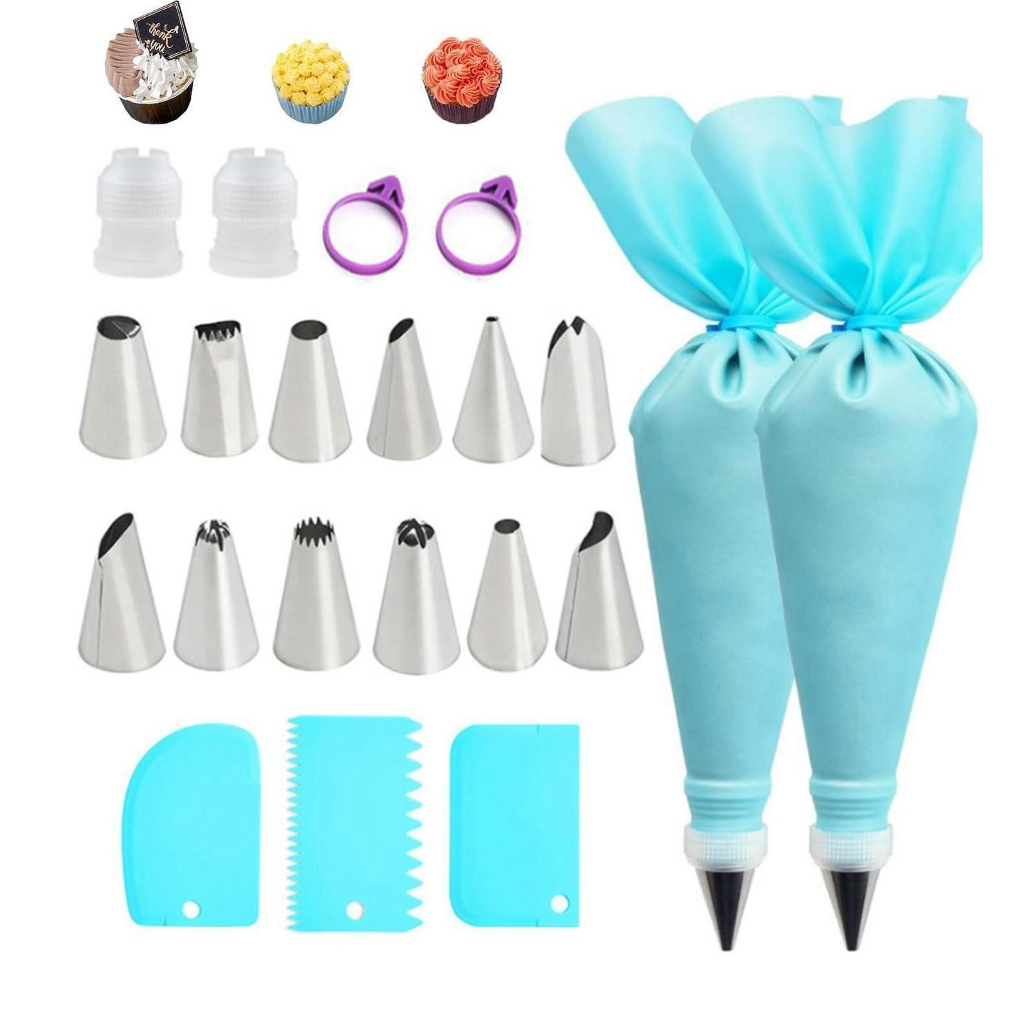 SPRITZBEUTEL Set 21-teilig mit Tüllen und Schabern - Hellblau, Kunststoff (17/1/31cm)