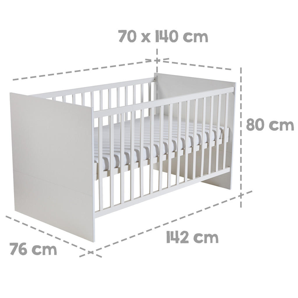 Thumbnail - Roba Babyzimmer-Set, Weiß, Holzwerkstoff, 76x80x142 cm, Babymöbel, Babyzimmer-Sets