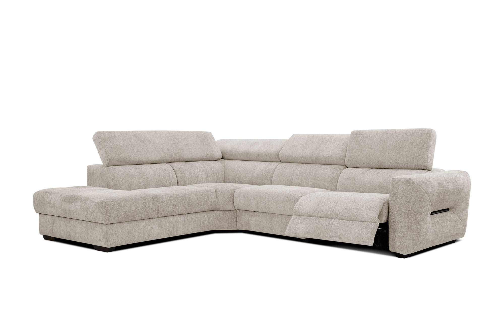 ECKSOFA CALVERA 5-Sitzer mit 1 Relaxfunktion, ecru - Ecru, Holzwerkstoff/Textil (239/298cm) - Courtois Laville