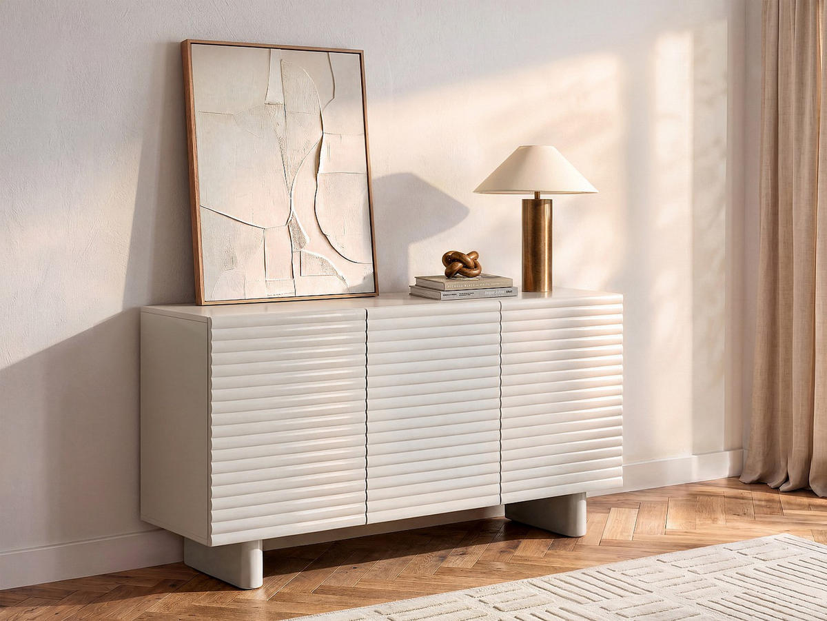 SIDEBOARD - 150 cm x 41.8 cm - Holz, Platte - Beige LUDIMA - Beige, Holz (150/81.3/41cm) - Vente-Unique