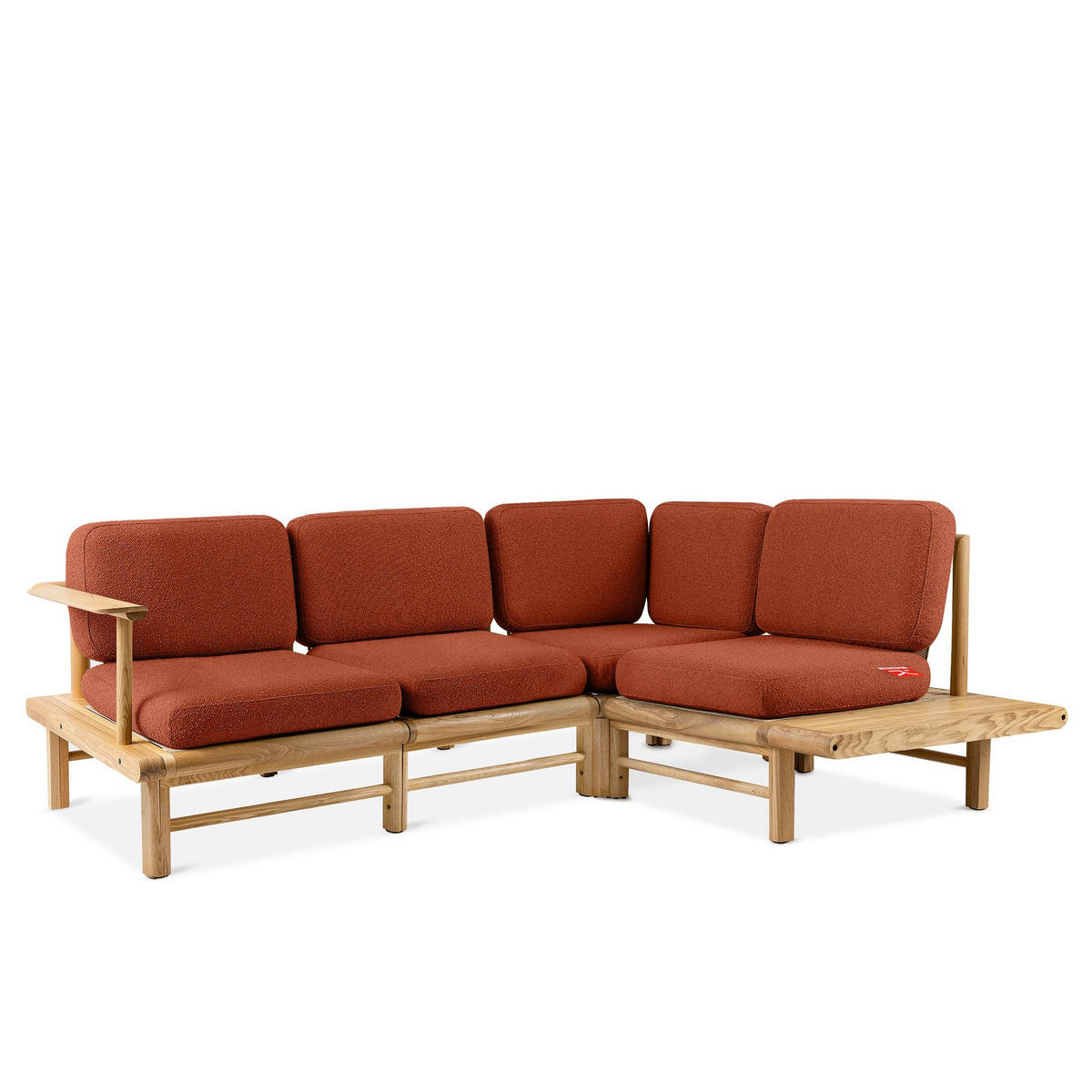 LOUNGESOFA ATREDA rechts - Orange, Holz/Textil (230/74/175cm) - KONSIMO®