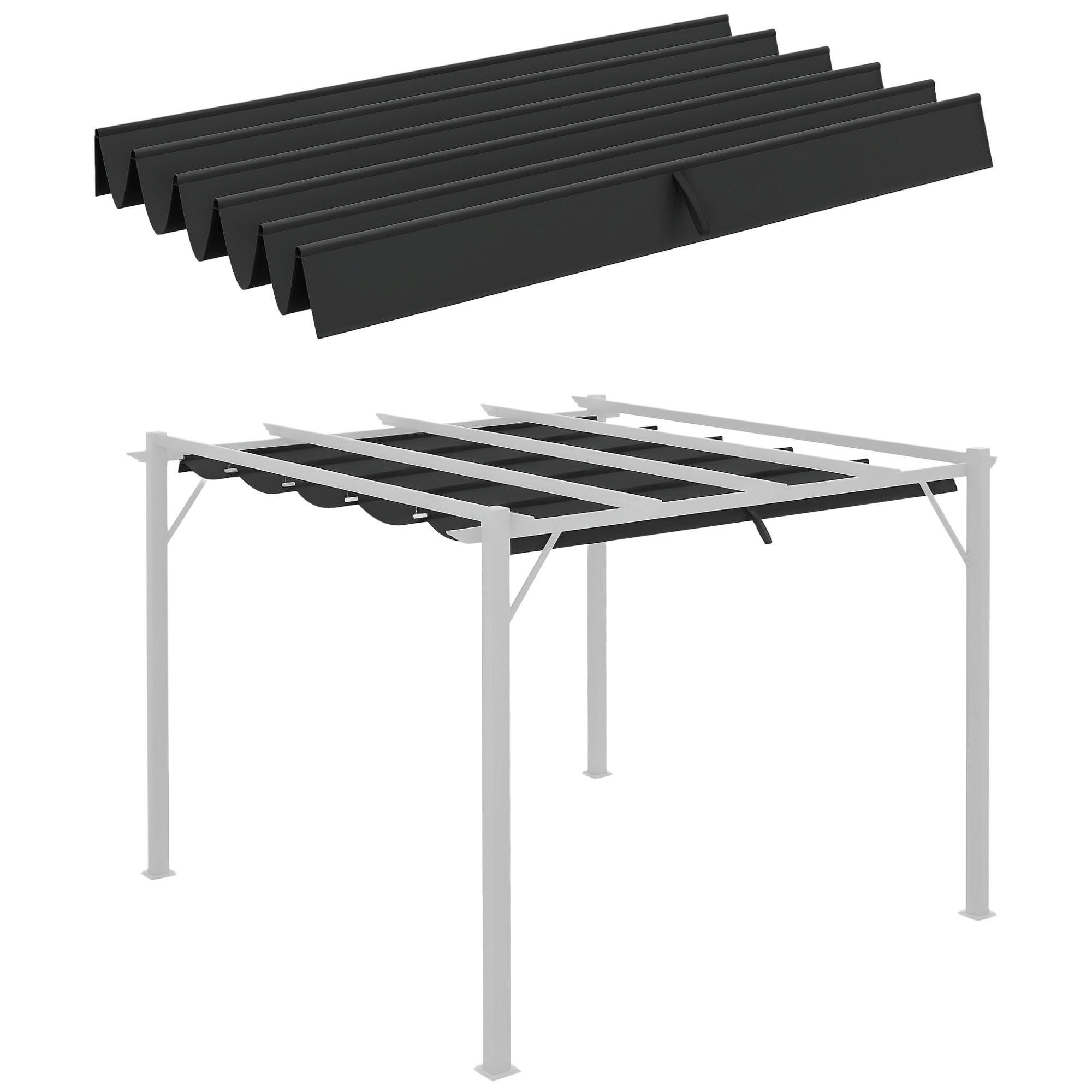 ERSATZPLANE für 3x3m Pavillons, mit Wasserablauflöchern, 2,50 x 2,55 m, Dunkelgrau - Dunkelgrau, Textil (250/6/255cm)