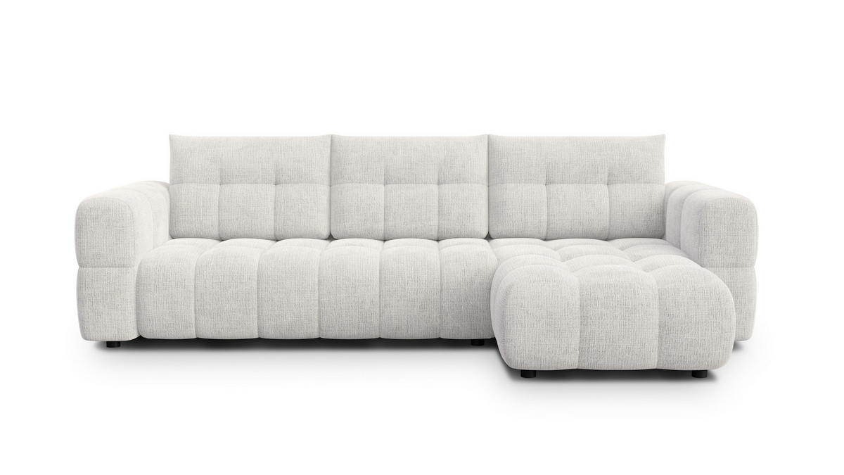 ECKSOFA CLOUDI 4-Sitzer rechts, creme - Creme/Schwarz, Holz/Textil (294/160cm) - Courtois Laville