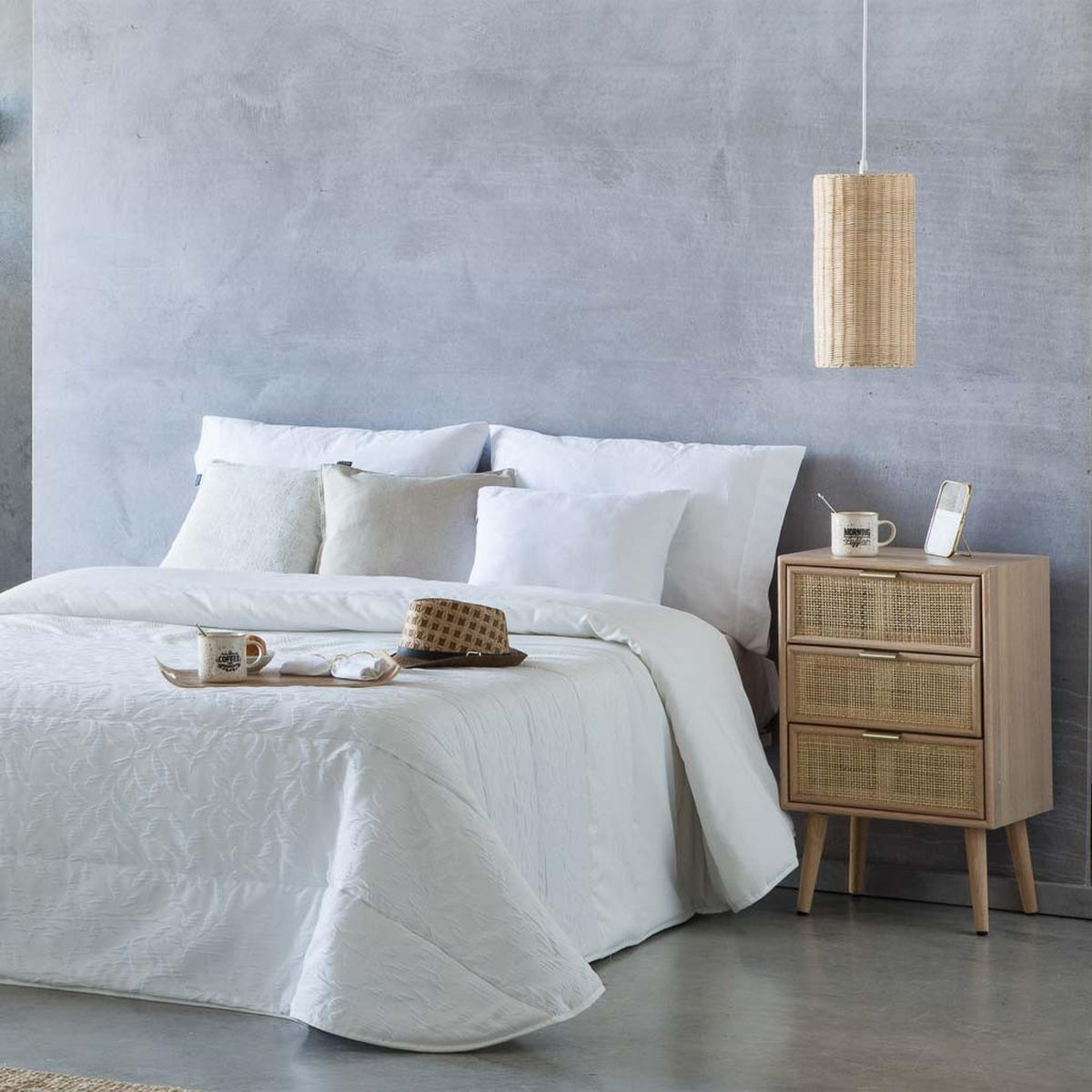 NACHTTISCH aus Holz und Gitter, braun, 42x37x71cm - Braun, Holz (42/36.5/71cm) - Wanderlust