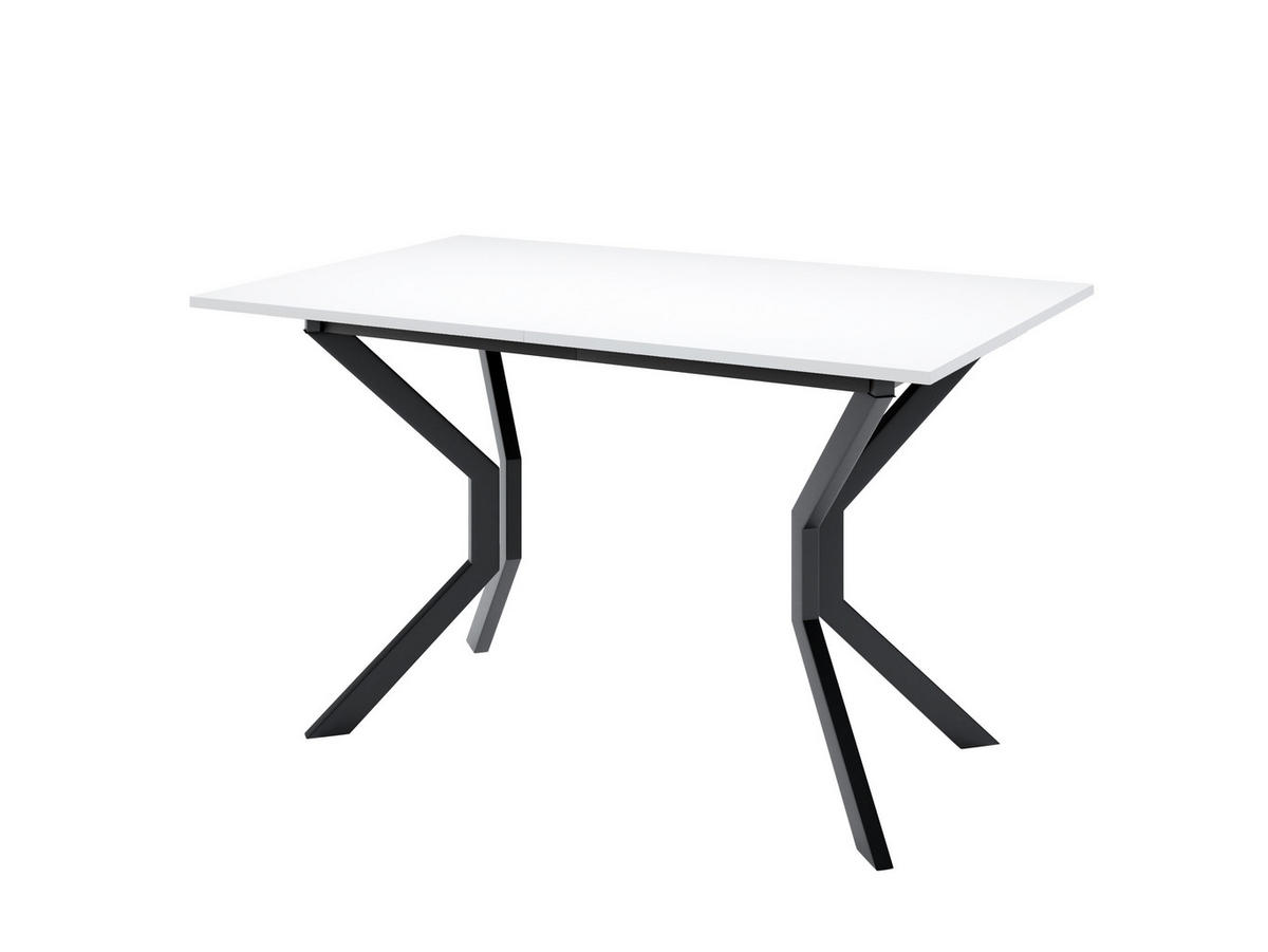 ESSTISCH ENZO M Ausziehbar 125 - 165 / 80 x 77 cm - Schwarz/Weiß, Holz (125/80/77cm) - MASSENO