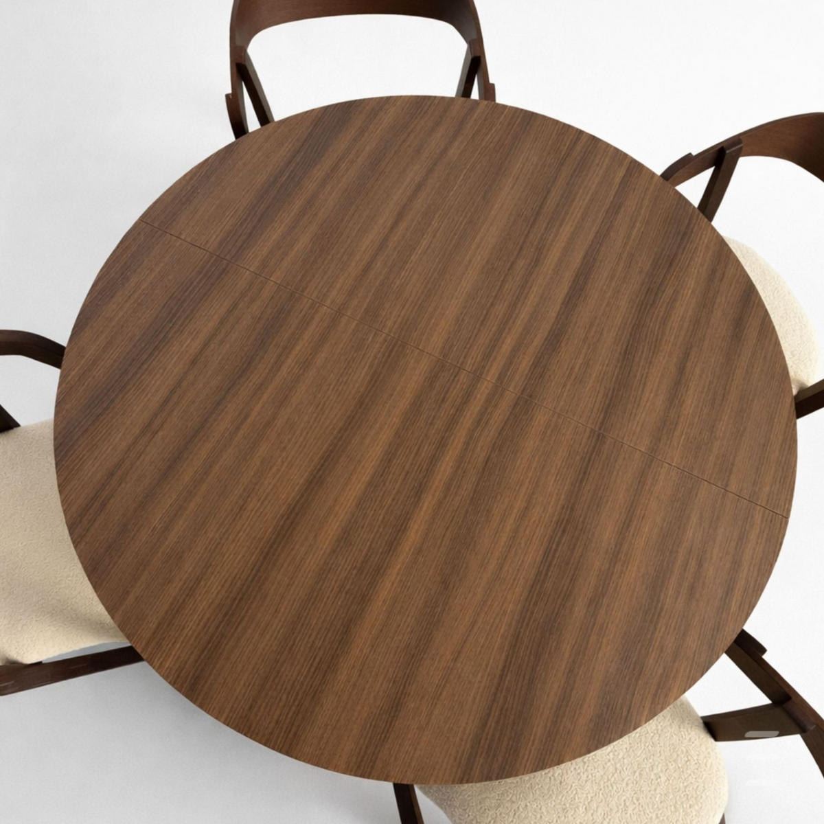 ESSTISCH Runder Ausziehbarer PERO 110/210 Franklin Nuss / Kaschmir - Kaschmir/Dunkelbraun, Holz (210/110/77cm) - Dekori_Interiors