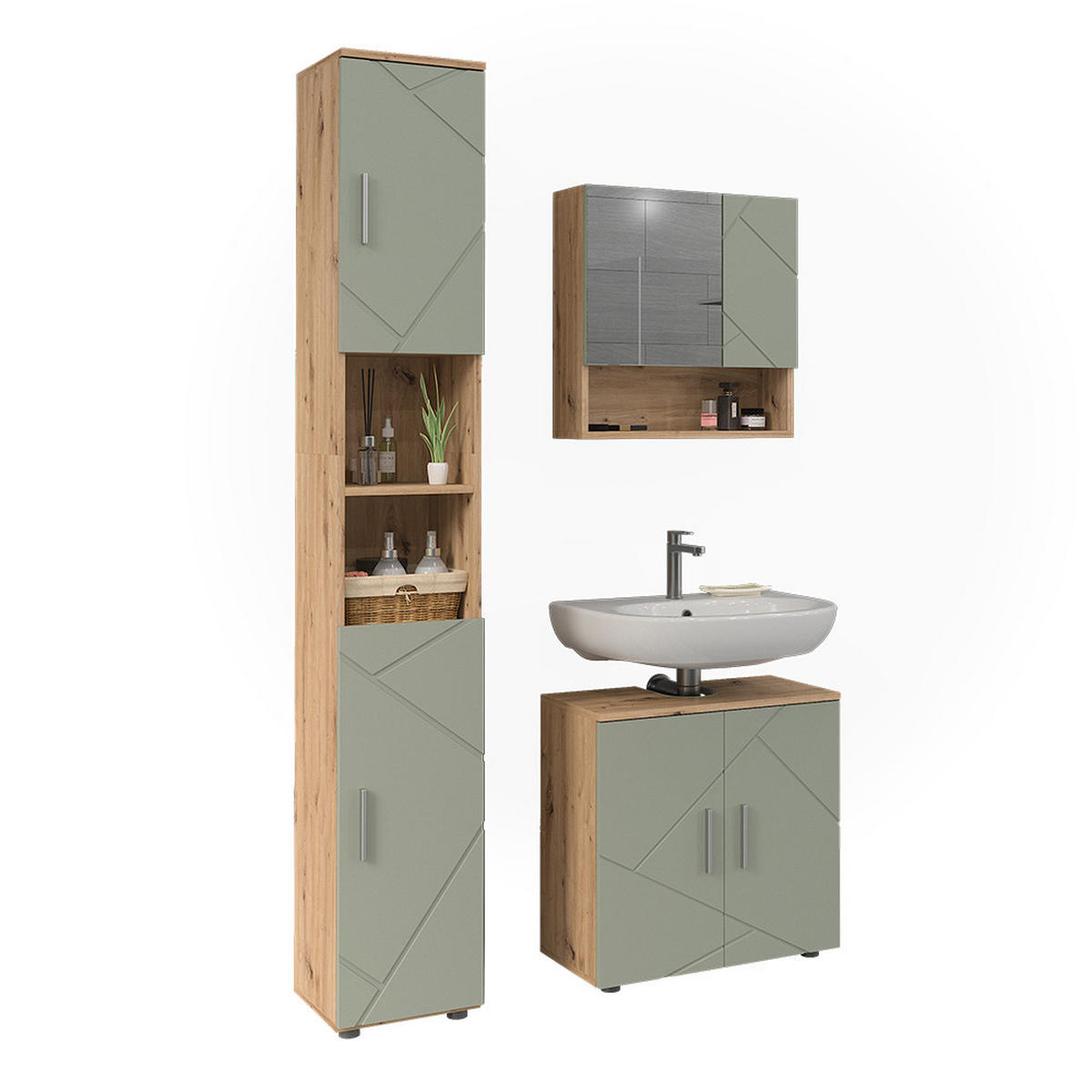 KOUPELNOVÝ NÁBYTEK Irma Šalvějově zelená - šalvějově zelená, kompozitní dřevo (60/59/30cm) - Vicco