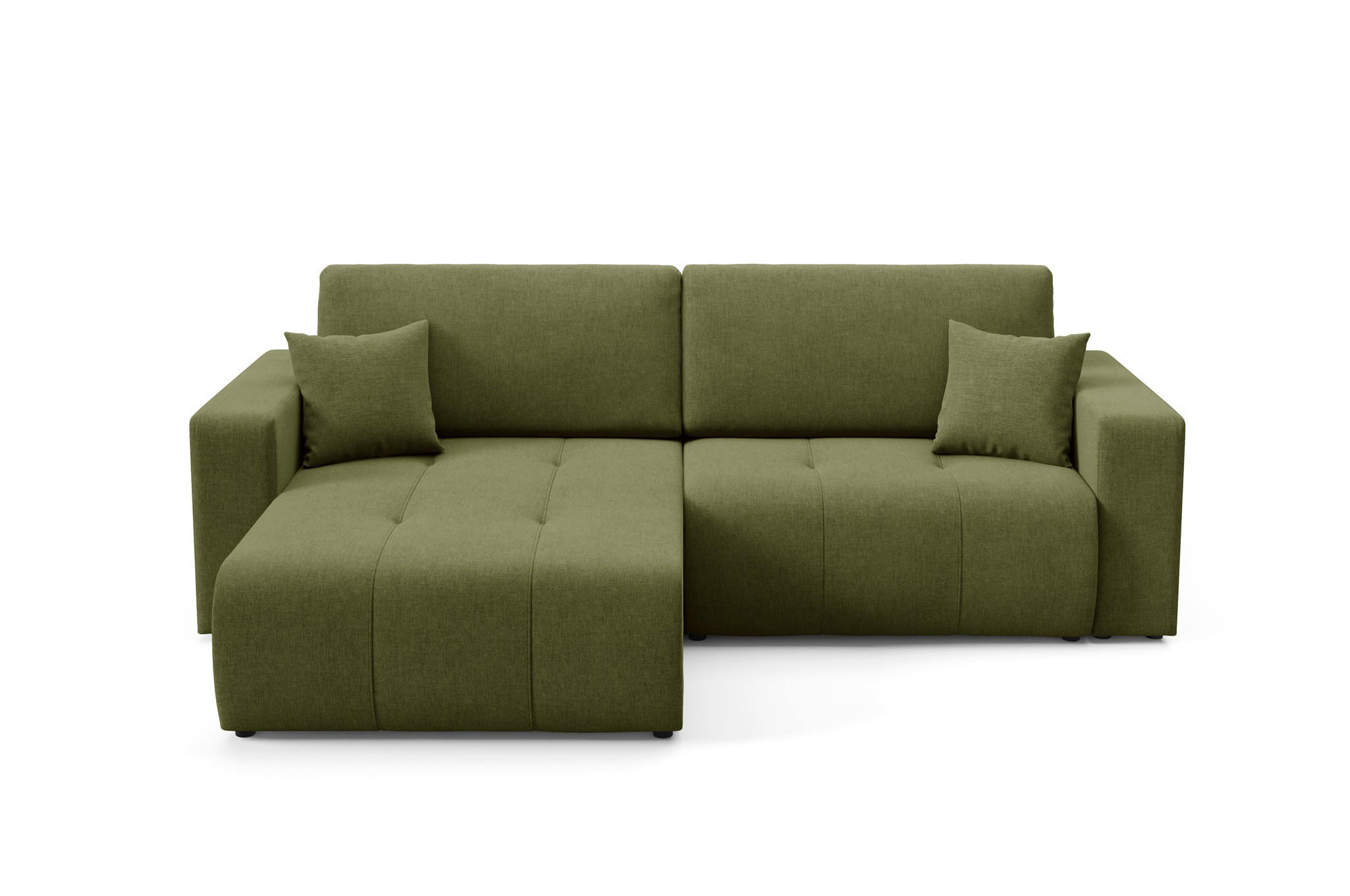 ECKSOFA Augusto - Grün, Holzwerkstoff/Textil (244/149cm) - Fun Möbel