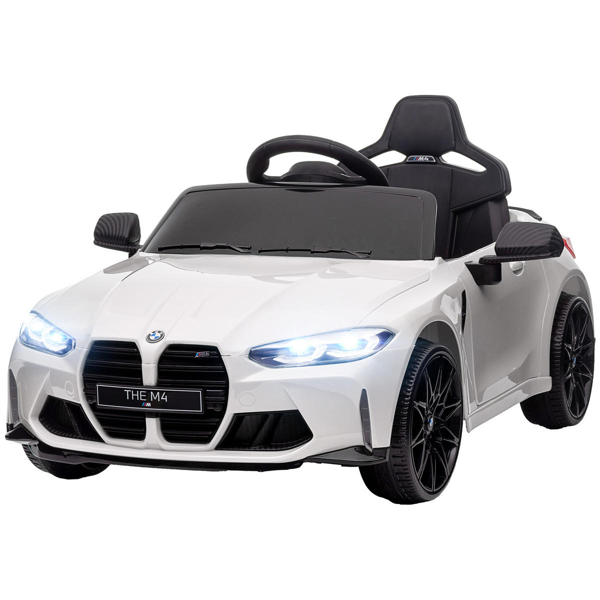 KINDERAUTO DE-06246 BMW M4 lizenziert mit Sound und Licht Weiß - Weiß, Kunststoff/Metall (108/69.5/51cm) - ComfortXL