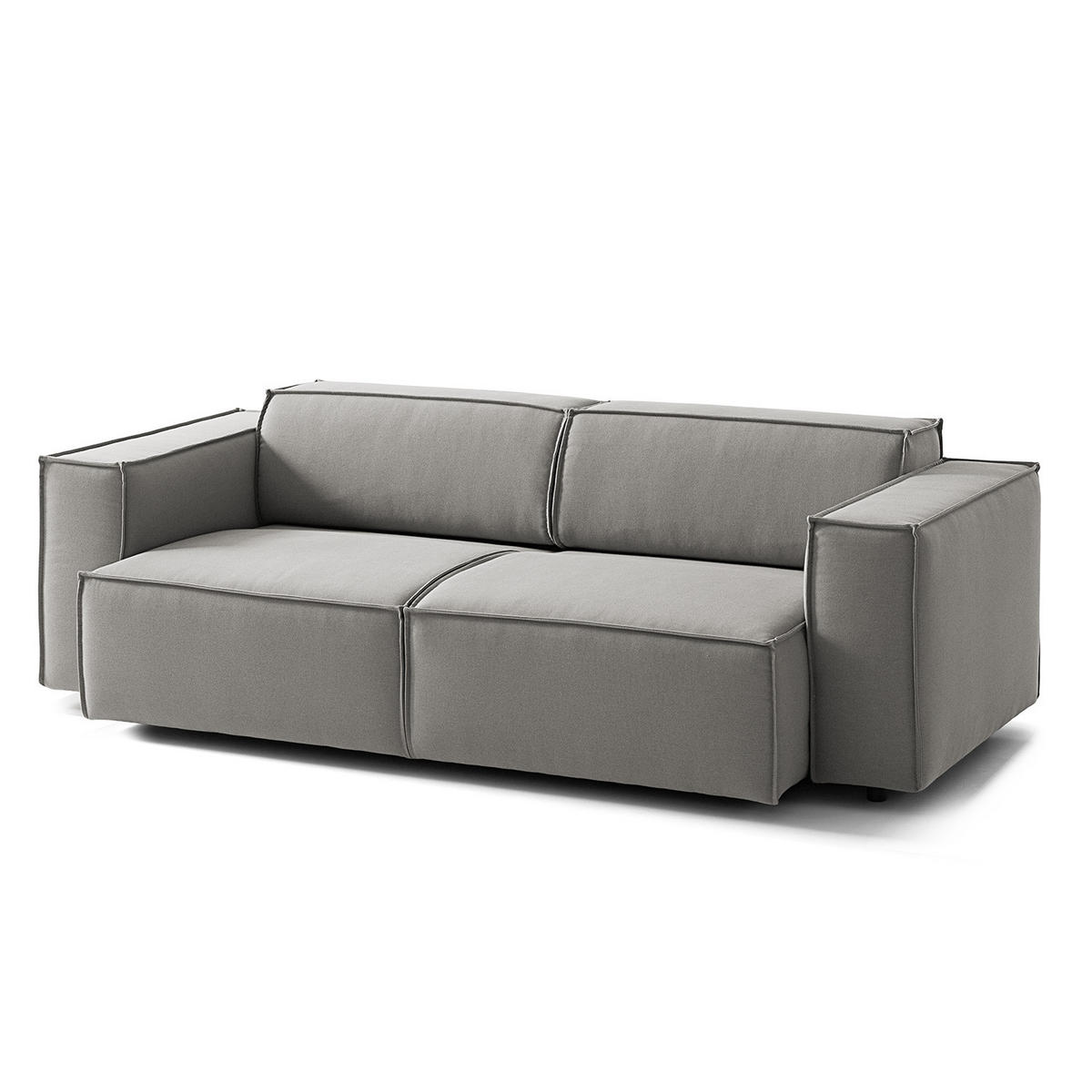2,5-SITZER SOFA - Graubraun, Textil (223/70/96cm) - home24