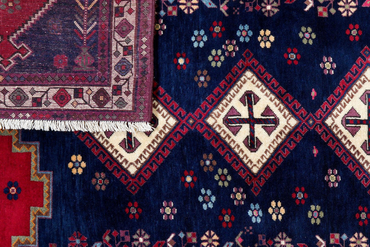 ORIENTTEPPICH handgeknüpft Afshar Blau 210/165 cm Schurwolle - Blau, Textil (165/210cm) - Looma
