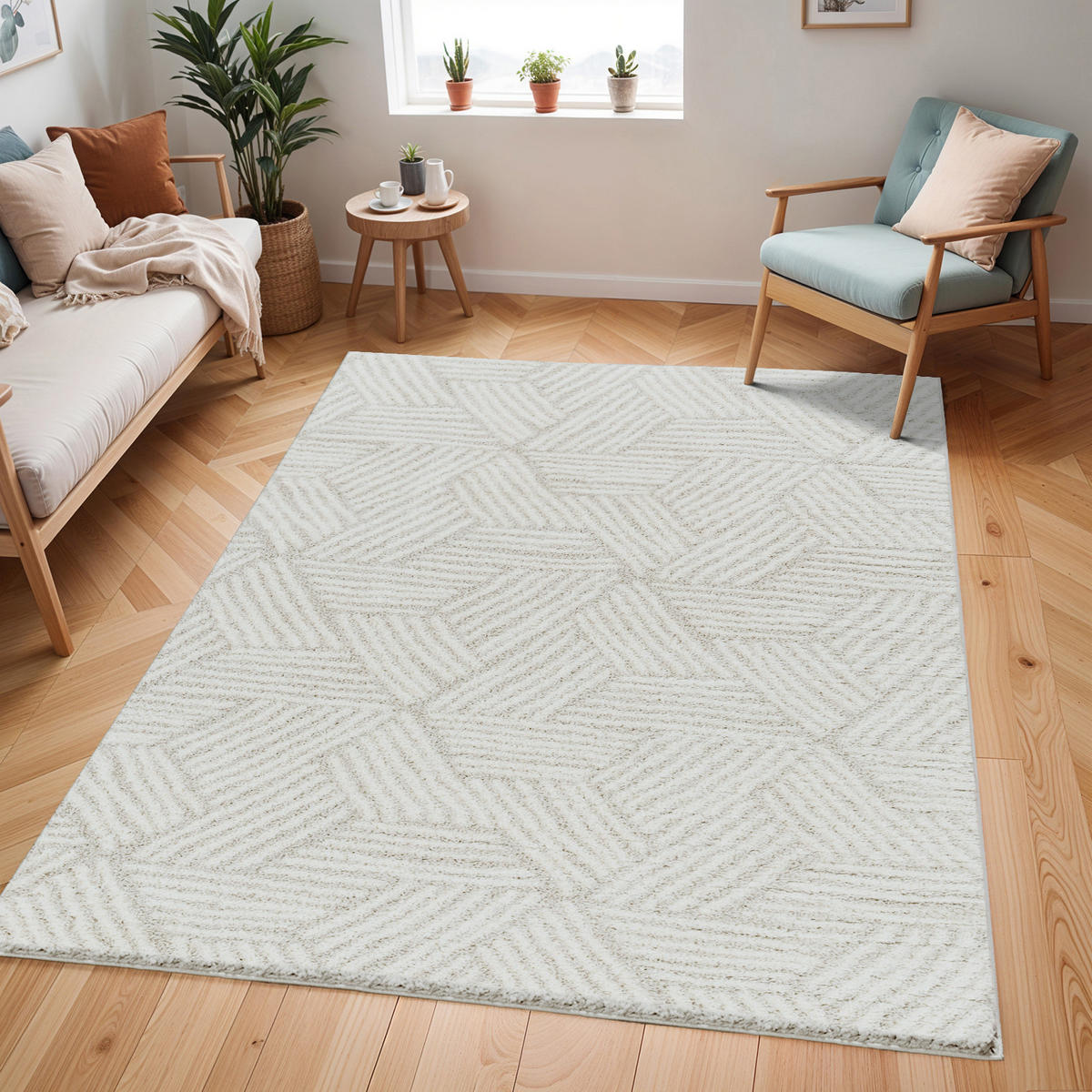 HOCHFLORTEPPICH 160/213 cm Beige - Beige, Naturmaterialien/Kunststoff (160/213cm) - LIVABLISS