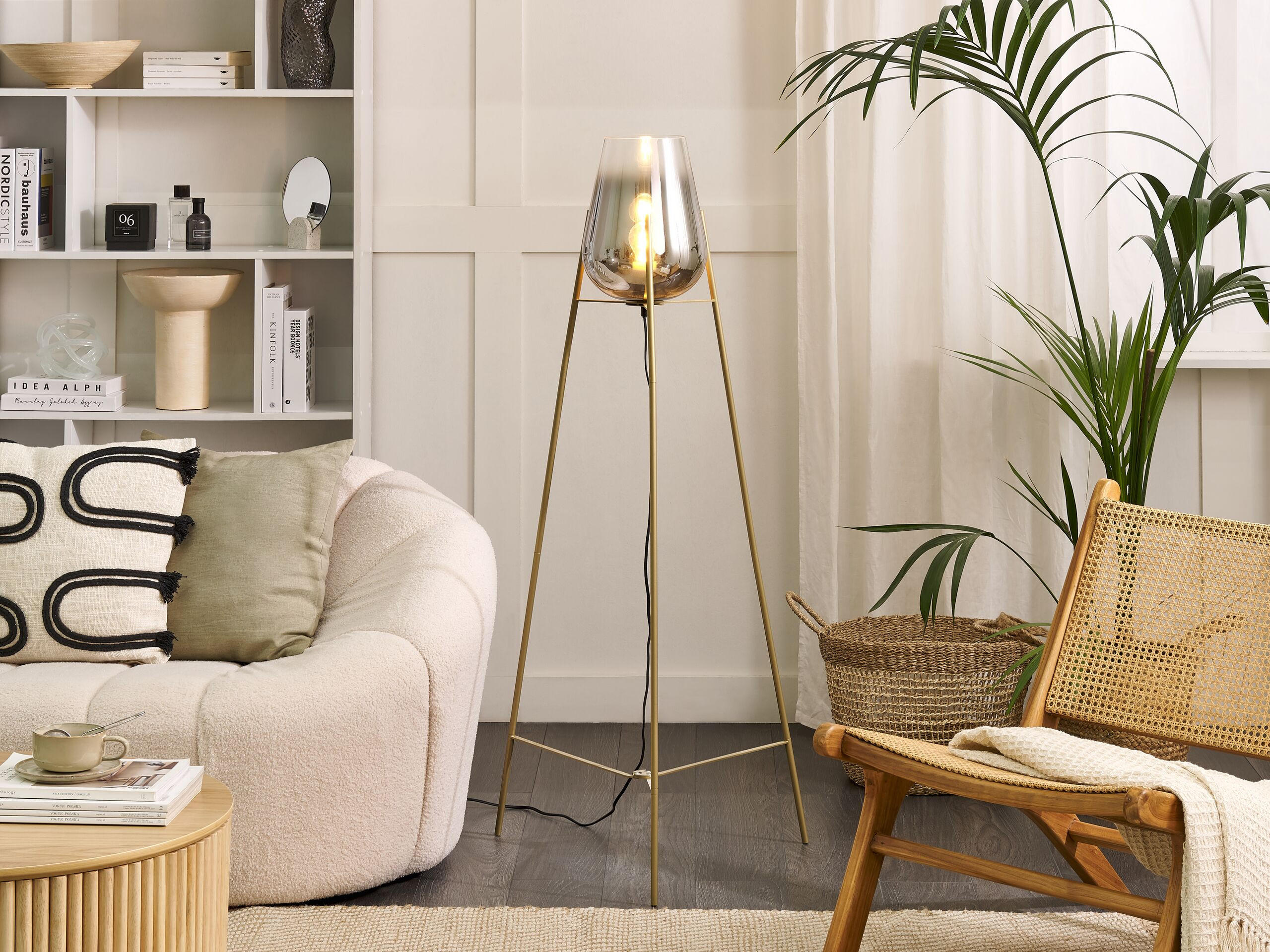STEHLAMPE Mena 55/55/133 cm - Goldfarben, Metall (55/55/133cm) - Beliani
