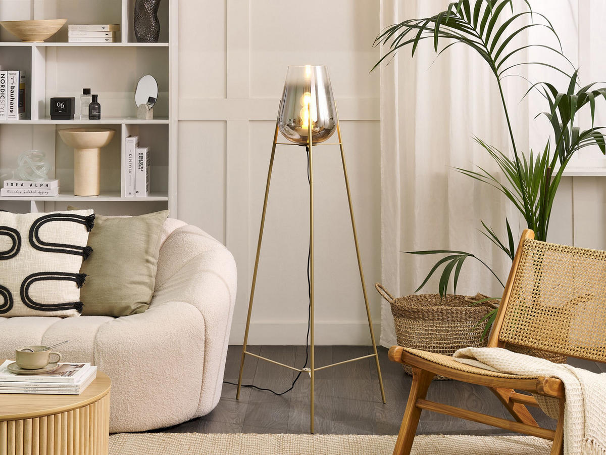 STEHLAMPE Mena 55/55/133 cm - Goldfarben, Metall (55/55/133cm) - Beliani