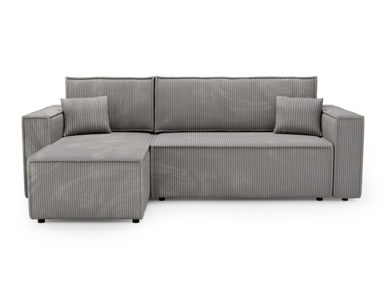 ECKSOFA Prato L Grau - Schwarz/Grau, Holz/Textil (253/145cm) - Graingold