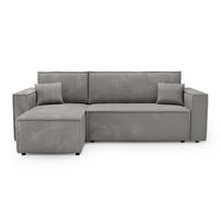 ECKSOFA Prato L Grau - Schwarz/Grau, Holz/Textil (253/145cm) - Graingold