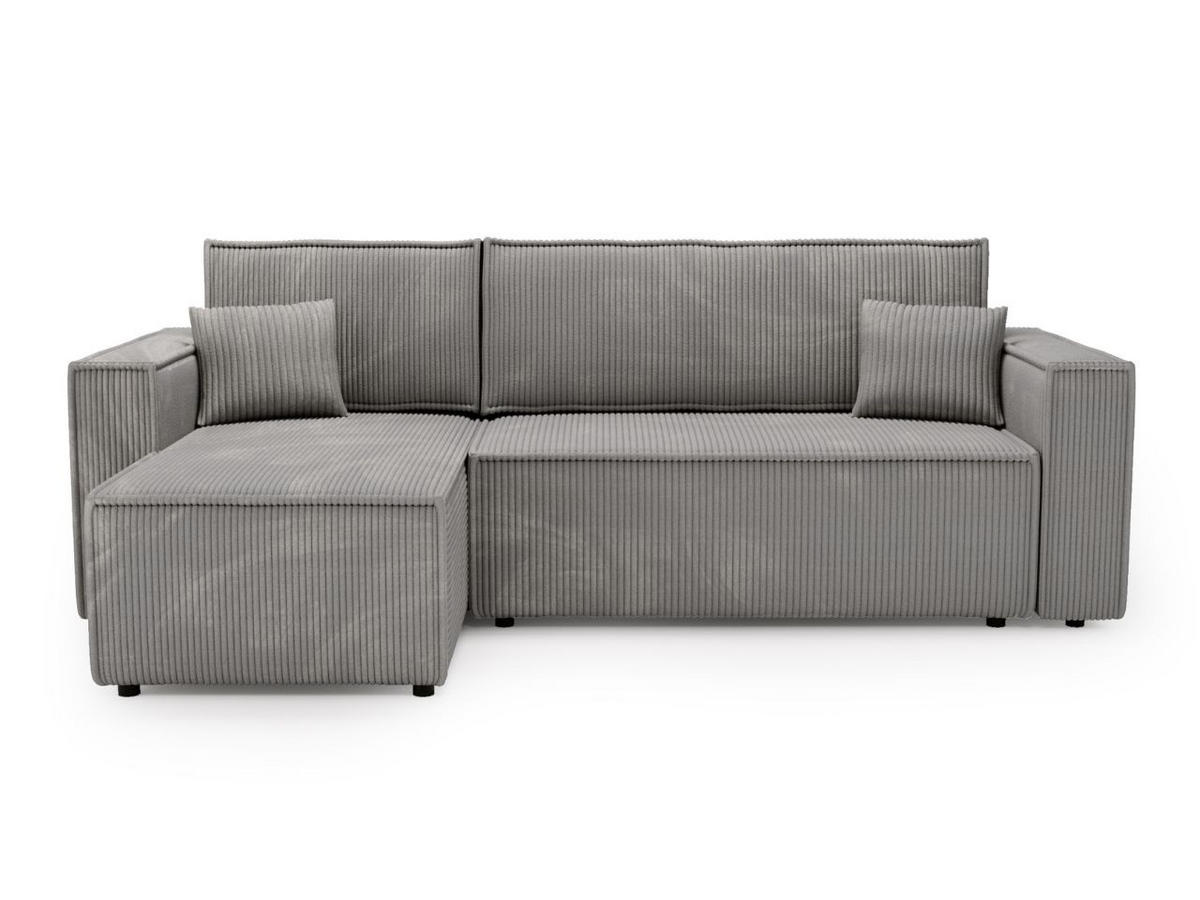 ECKSOFA Prato L Grau - Schwarz/Grau, Holz/Textil (253/145cm) - Graingold