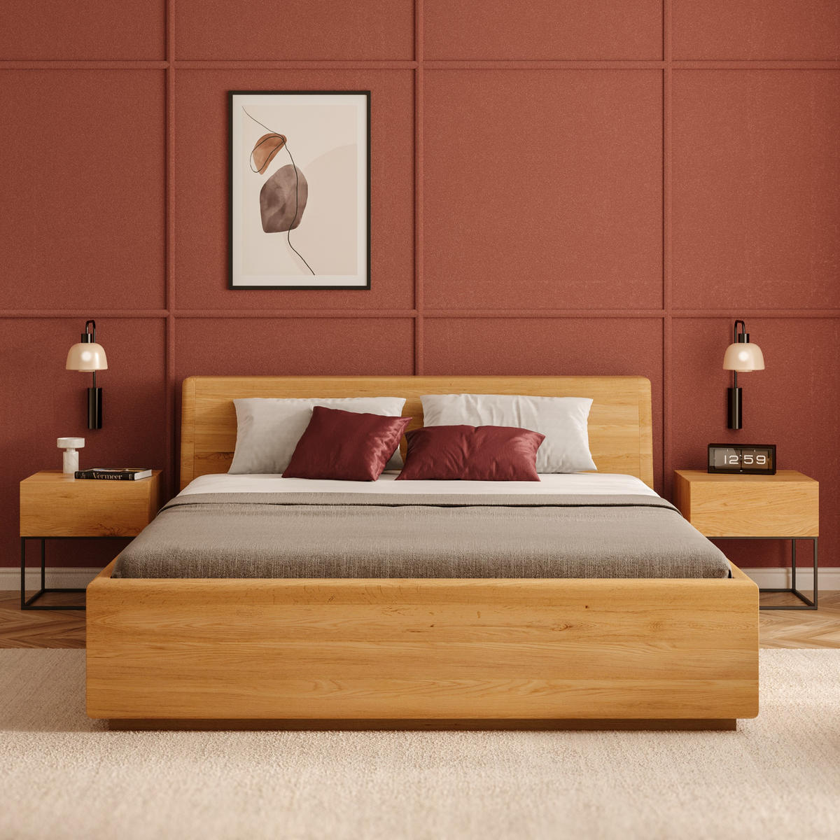 MASSIVHOLZBETT Calma Tilt aus Eiche mit Bettkasten 160x220 cm - Eichefarben/Naturfarben, Holz (160/220cm) - Danzz