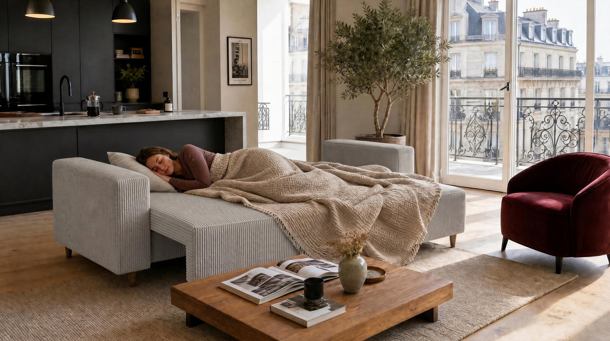ECKSOFA mit Schlaffunktion und Bettkasten Rio, Ecksofa Cordstoff Hellgrau, Ottomane Universal, 249x142 cm - Hellgrau, Textil (249/142cm) - Marpur