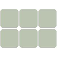 GLASUNTERSETZER 6er-Set Mintgrün - Unifarben Getränkeuntersetzer 10x10 cm - Salbeigrün, Naturmaterialien (10/0.2cm) - MuchoWow
