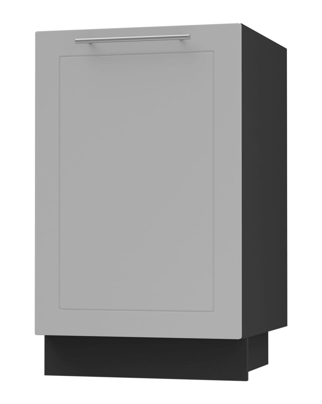 KÜCHENUNTERSCHRANK Kvantum D1D/50 Dust Grey Matt / Schwarz Matt 50 / 50 / 82cm - Schwarz/Grau, Holz/Holzwerkstoff (50/82/50cm) - Feldmann-Wohnen
