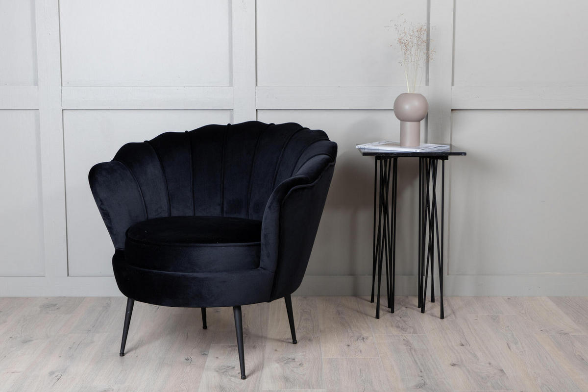 SESSEL CALAIS Schwarz 83x77x76 cm - Schwarz, Textil (83/76/77cm) - FURNLUX