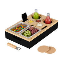 COUCHBAR - Schwarz, Naturmaterialien/Holz (40/8/26cm) - Relaxdays