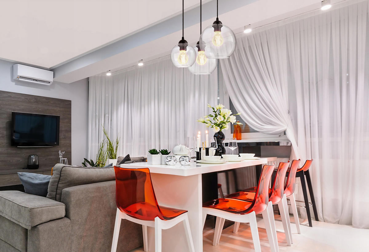 PENDELLEUCHTE HAGEN - Transparent/Schwarz, Glas/Metall (45/45/80cm) - kiki design