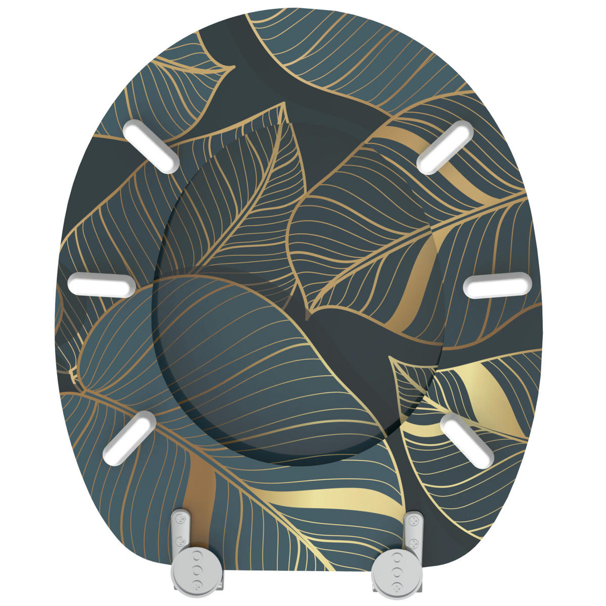 WC-SITZ Monstera - Grün, Holzwerkstoff (38/6/47cm) - Sanilo