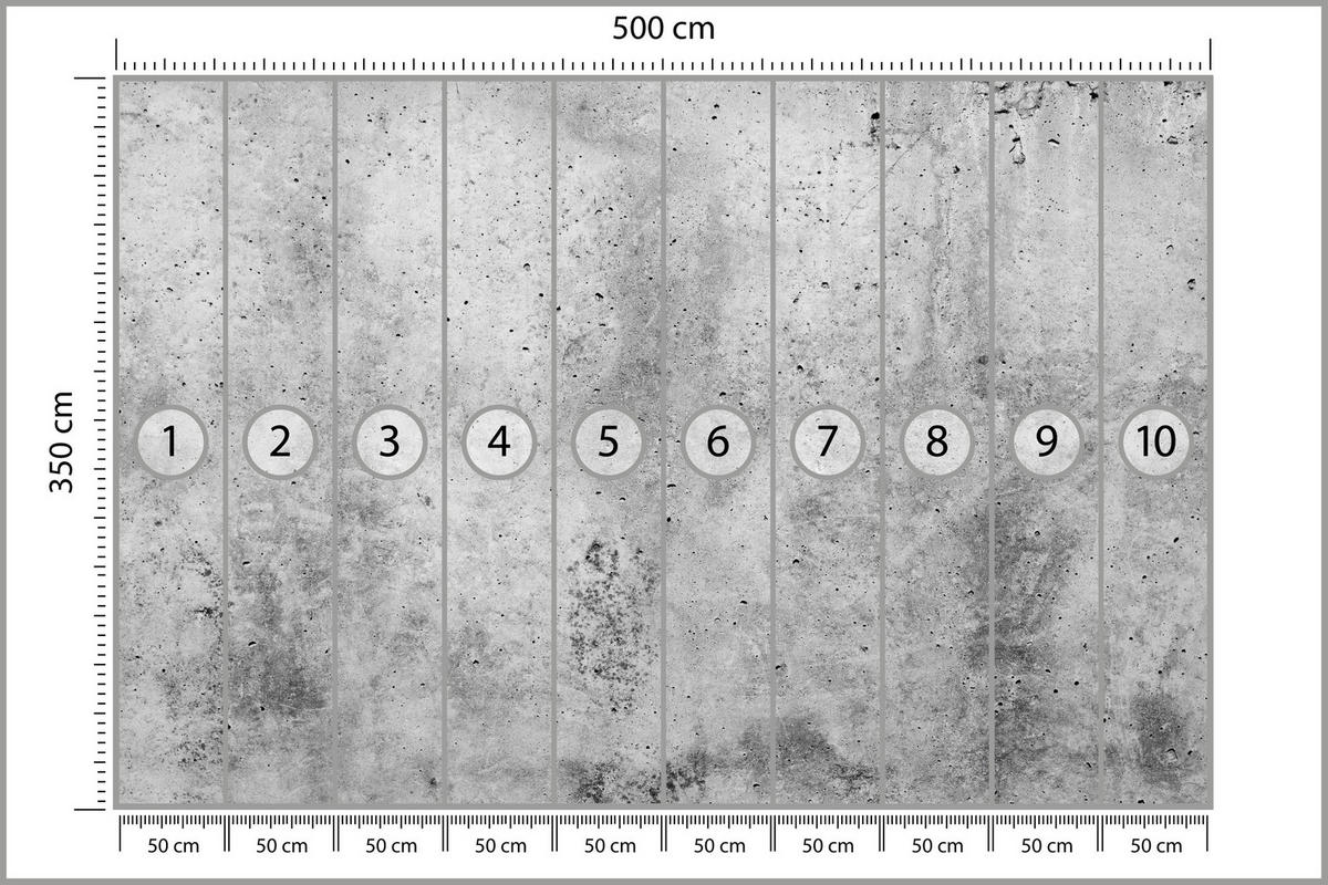 FOTOTAPETE Grauer Minimalistischer Beton Industrial Modern Loft 500x350 - Grau, Papier (500/350cm) - Muralo