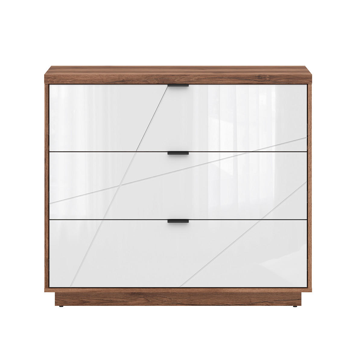 KOMMODE Sven Weiß und Holz - Weiß, Holzwerkstoff (106/93/42cm) - Petits-meubles