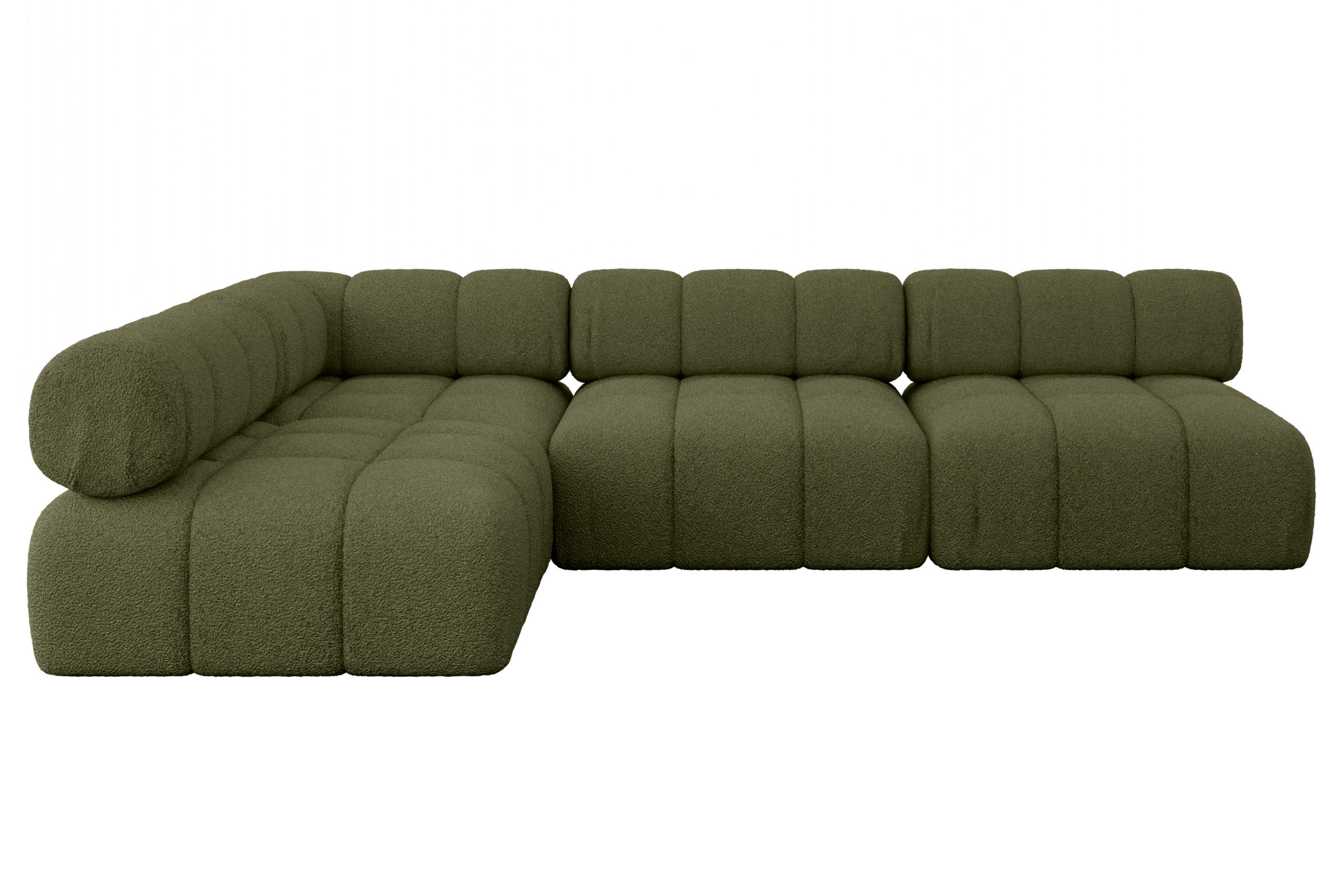 ECKSOFA modulares Sofa Samaro-L2 - 285x190x70 cm Grün Bouclé - Grün, Holzwerkstoff/Textil (285/190cm) - ALTDECOR