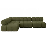 ECKSOFA modulares Sofa Samaro-L2 - 285x190x70 cm Grün Bouclé - Grün, Holzwerkstoff/Textil (285/190cm) - ALTDECOR