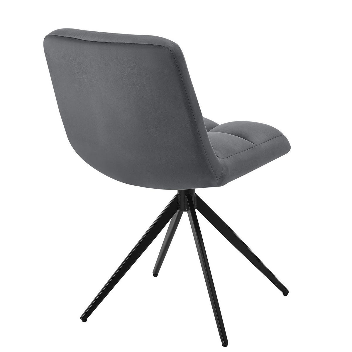 DREHSTUHL Dallas samt dunkelgrau (2er-Set) - Dunkelgrau, Textil (45/84/45cm) - Juskys