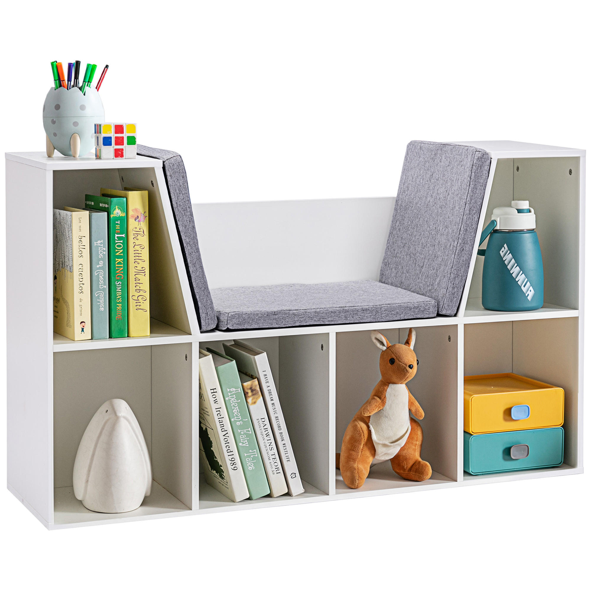 KINDERREGAL - Weiß, Holzwerkstoff (30/62/103cm) - HOMCOM