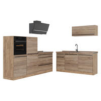 KÜCHENZEILE R-Line, Sonoma/Goldkraft Eiche, 220 cm Arbeitsplatte Goldkraft Eiche - Eichefarben/Sonoma Eiche, Holzwerkstoff (220/143/60cm) - Vicco