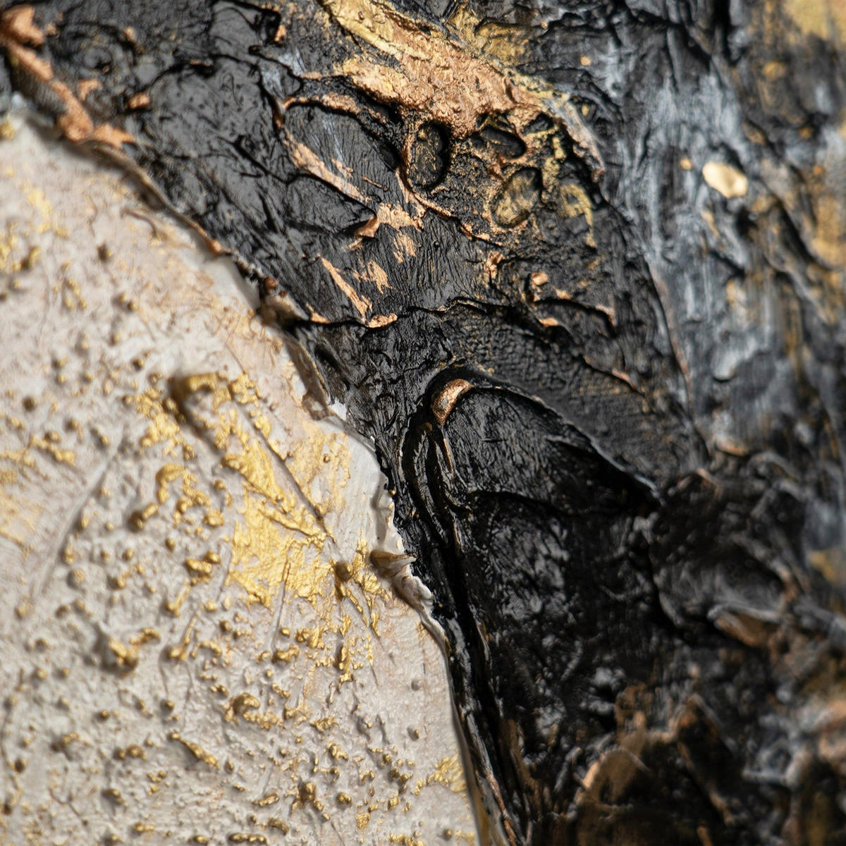 GEMÄLDE Baum des Reichtums und des Wohlstands Schattenfugenrahmen Schwarz-Gold 60x40 cm - Schwarz Hochglanz, Holz (60/40cm) - YS-art gallery